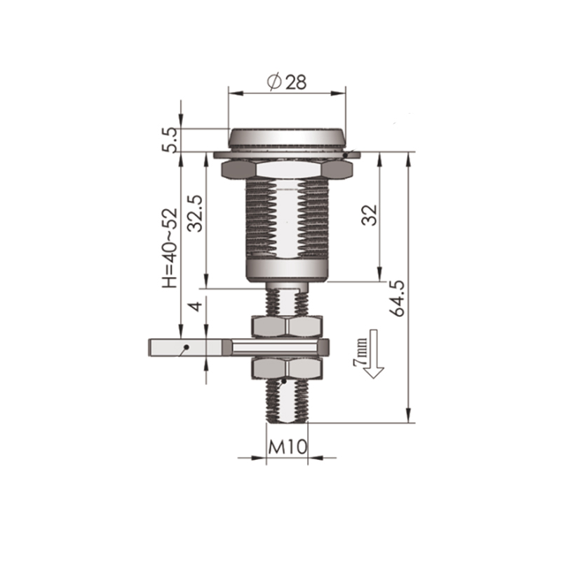 MS816-3A-1 أقفال مزلاج ضغط اسطوانة مثلثة 8 مم MS816-3A-1 أقفال مزلاج ضغط اسطوانة مثلثة 8 مم